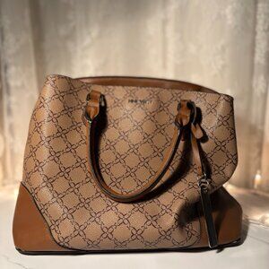 Nine West Brown Leather Hand Bag Shoulder Bag